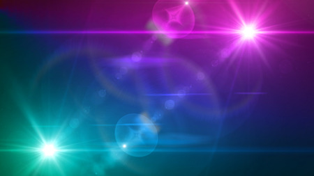 green and magenta light twin lens flare special effectの写真素材