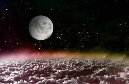 galaxy planet in the sky of space night backgroundの写真素材