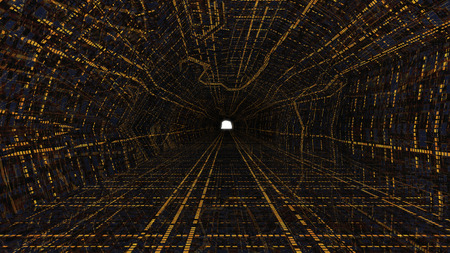 Abstract future technology concept of electric tunnel backgroundの写真素材