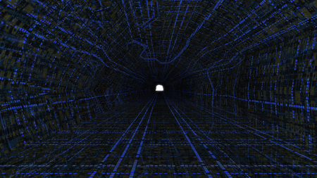 Abstract future technology concept of electric tunnel backgroundの写真素材