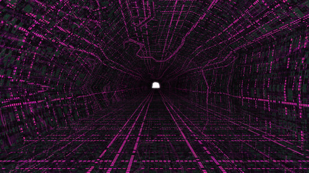 Abstract future technology concept of electric tunnel backgroundの写真素材