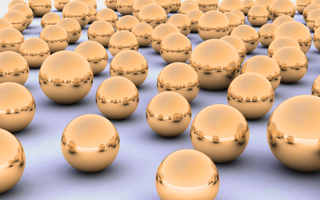 The Abstract background made of Metallic 3D bearing ballsの写真素材