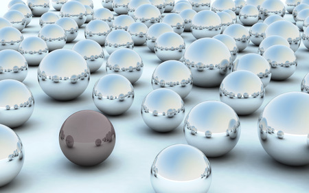 The Abstract background made of Metallic 3D bearing ballsの写真素材