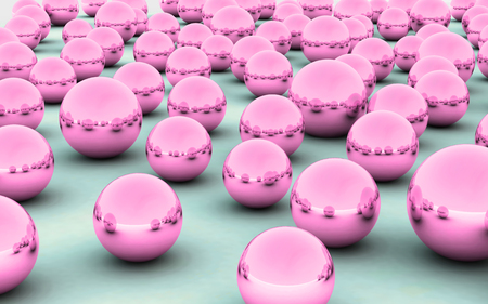 The Abstract background made of Metallic 3D bearing ballsの写真素材