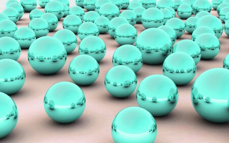 The Abstract background made of Metallic 3D bearing ballsの写真素材