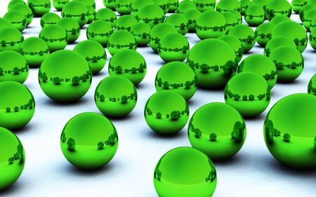 The Abstract background made of Metallic 3D bearing ballsの写真素材