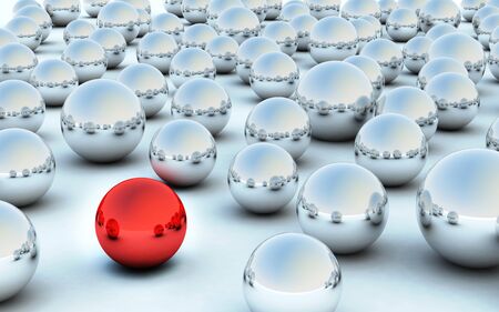 The Abstract background made of Metallic 3D bearing ballsの写真素材