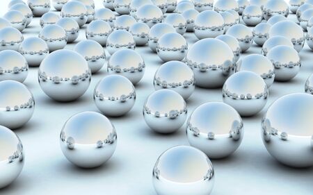 The Abstract background made of Metallic 3D bearing ballsの写真素材