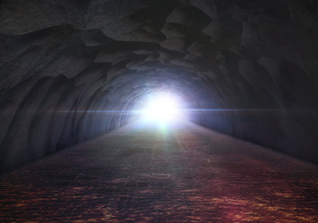 the horrible cave rock tunnel の写真素材