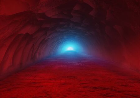 the horrible cave rock tunnel の写真素材