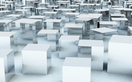The 3d cube create by metal textures and materialsの写真素材