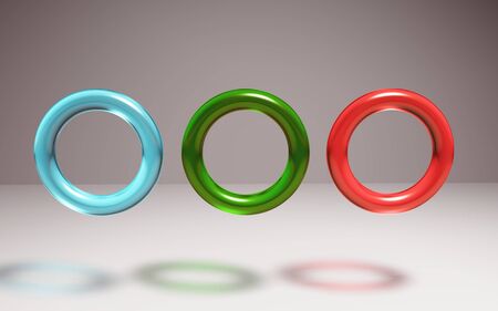 The 3d rings geometric with multiple crystal materialsの写真素材