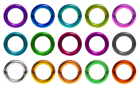 The 3d rings geometric with multiple materialsの写真素材
