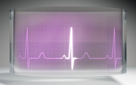 The futuristic liquid crystal display for EKG monitor medical themeの写真素材