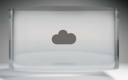 The futuristic crystal Display of cloud system iconの写真素材