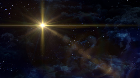A Bethlehem illuminated by the Christmas star of Christの写真素材