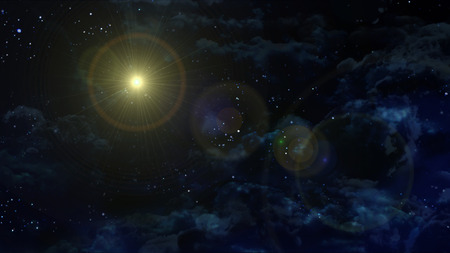 the night sky with star backgroundの写真素材