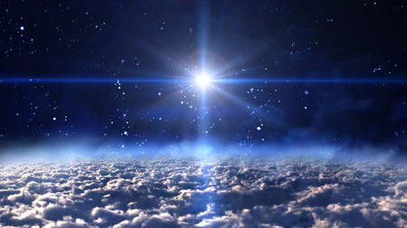 A Bethlehem illuminated by the Christmas star of Christの写真素材