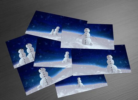 greeting card background of snowflake falling for Christmas themeの写真素材