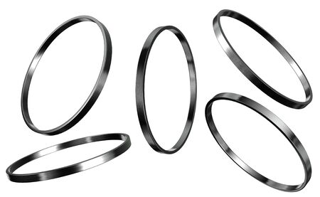 3d render of silver ring isolated on white backgroundの写真素材