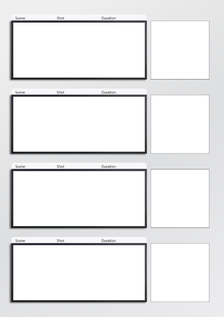 Professional of film scale storyboard template for easy to present the process of story. A4 design of paper ratio is easy to fit for print out.の写真素材