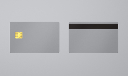 Credit or debit card template with grey background,To apply any concept for business transaction , gift card, vip and discount card illustration.の写真素材