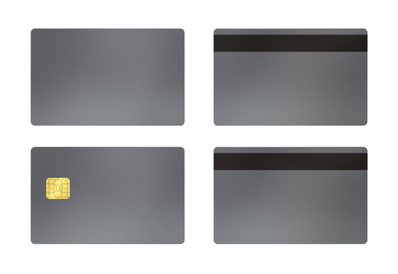 Credit or debit card template with white background,To apply any concept for business transaction , gift card, vip and discount card illustration.の写真素材