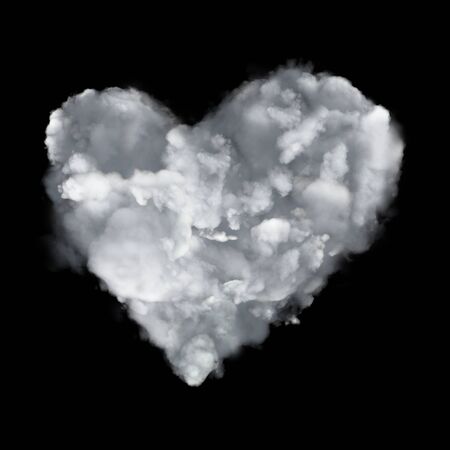 heart icon graphic created by cloud textureの写真素材