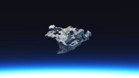 3D render of meteorite in spaceの写真素材
