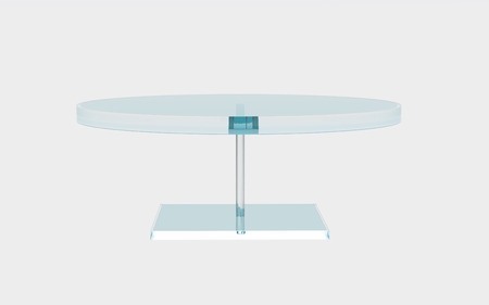 round of glass table by 3D renderingの写真素材