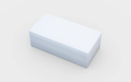 white cardboard material of rectangle solid box by 3D renderingの写真素材