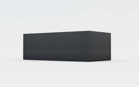 black cardboard material of rectangle box by 3D renderingの写真素材