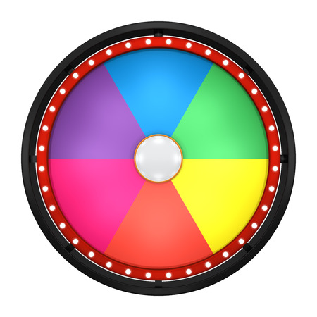 3d illustration of lucky spin represent the wheel of fortune concept. Three dimensional wheel graphic for use in game or sale promotion.の写真素材