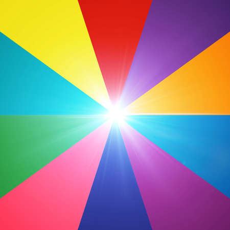 the round shape of colorful spectrum and lens flareの写真素材