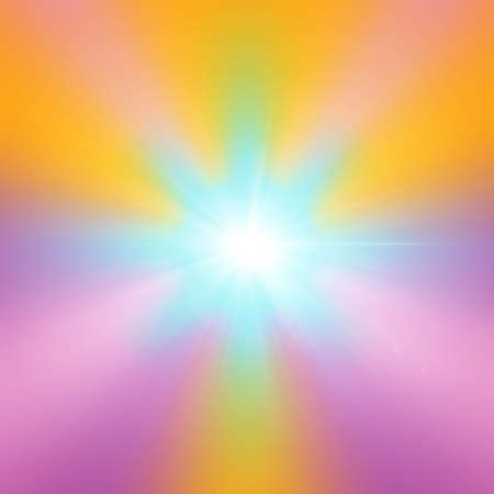 the round shape of colorful spectrum and star flareの写真素材