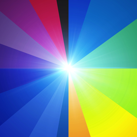 the round shape of colorful spectrum and lens flareの写真素材