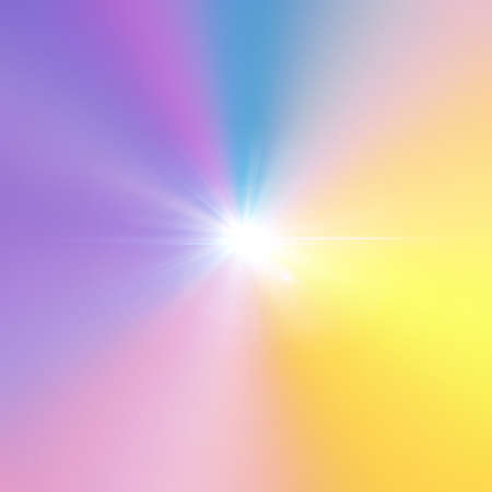 the round shape of colorful spectrum and star flareの写真素材