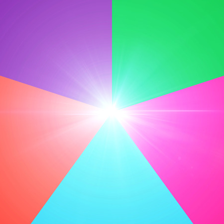 the round shape of colorful spectrum and lens flareの写真素材