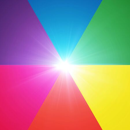 the round shape of colorful spectrum and lens flareの写真素材