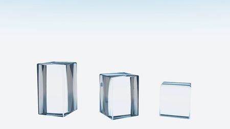 squares stand for window display by 3D renderingの写真素材