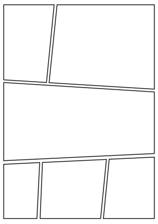 manga storyboard layout template for rapidly create the comic book style. A4 design of paper ratio is fit for print out.のイラスト素材