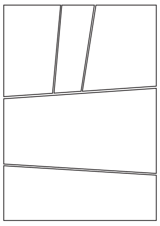 manga storyboard layout template for rapidly create the comic book style. A4 design of paper ratio is fit for print out.のイラスト素材