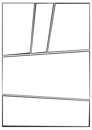 manga storyboard layout template for rapidly create the comic book style. A4 design of paper ratio is fit for print out.のイラスト素材