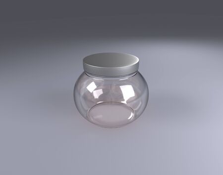 empty glass jar by 3D renderingの写真素材
