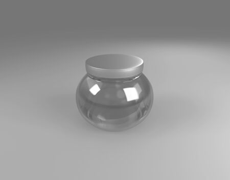 glass Jar on sphere by 3D renderingの写真素材