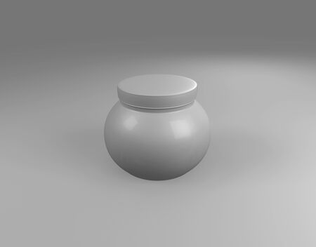 3D white plastic jarの写真素材