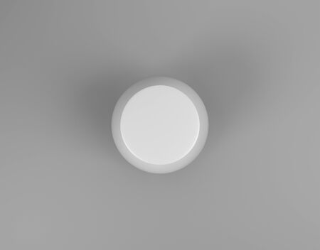 3D white plastic jar top viewの写真素材