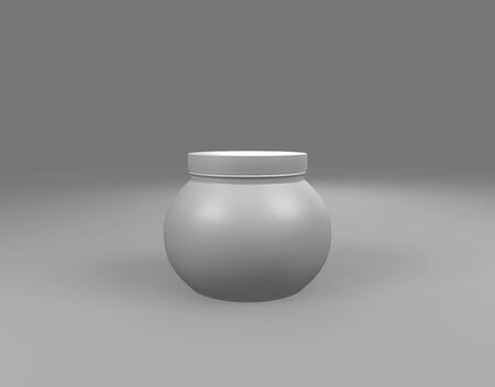 3D  white plastic jarの写真素材