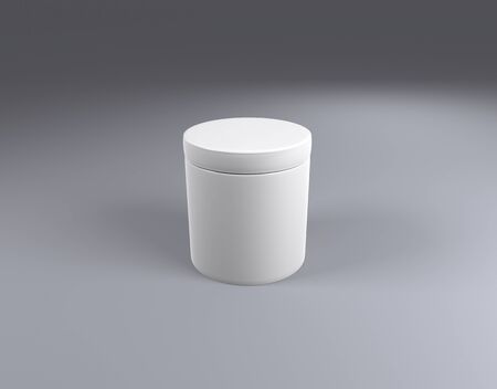 3D white plastic jarの写真素材