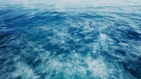 arctic bird view with wave sea by 3D rendering sceneの写真素材